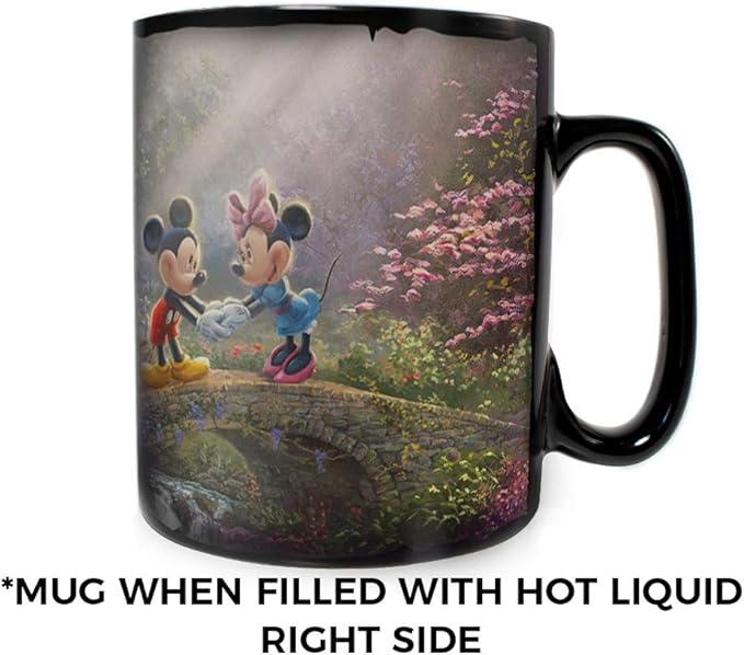 Morphing Mugs Disney – Mickey and Minnie Mouse – Sweetheart Bridge Heat Sensitive Clue Mug – Full image revealed when HOT liquid is added - 16oz Large Drinkware MMUGC959