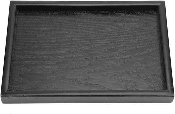 Solid Wood Serving Tray, Rectangular Wooden Tray with Raised Edges, Farmhouse Breakfast in Bed Tray, Charcuterie Board for Tea Coffee Snack Food Meals Breakfast Dinner Appetizers, 12.5x9.45in