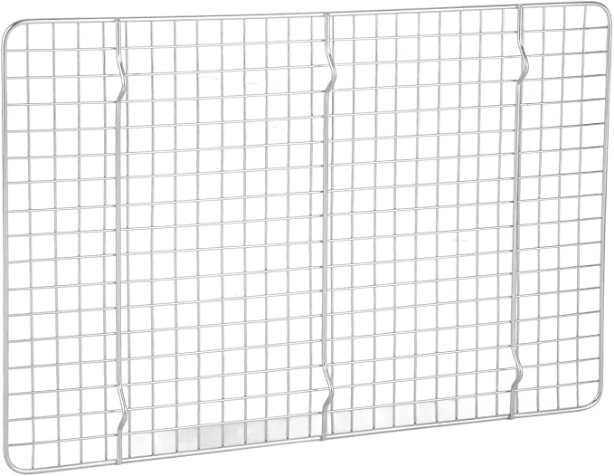 Checkered Cooling Rack 304 Stainless Steel Baking Wire Rack 14.8 x 9.8 in grid design deformation resist fits oven pan for home bakery bread cake cookies