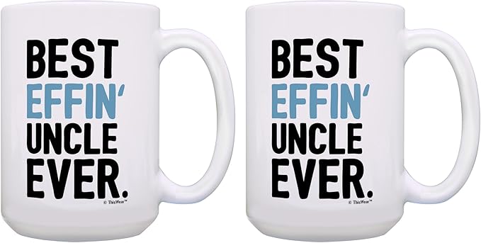 ThisWear Cool Uncle Gifts Best Effin' Uncle Ever Mug Set