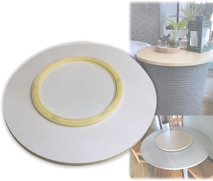 360° Turntable Round Wooden Serving Tray Plate, Smooth Running, Not Easy To Tilt, Large Turntable Lazy Susan For Kitchen, Hotel And Restaurant Tabletop Rotating Serving Plate (Color : White-A, Size