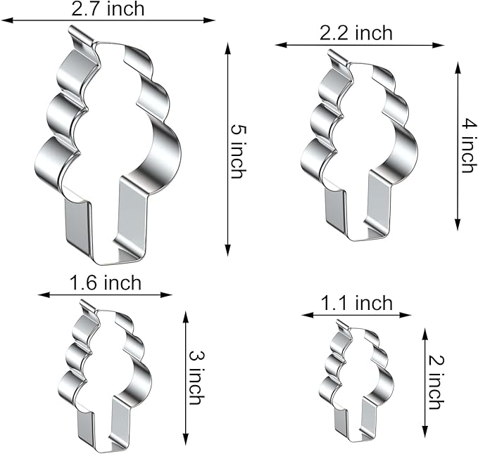 Soft Serve Ice Cream Cone Cookie Cutter Set for Summer - 5", 4", 3", 2" - 4 Piece - Stainless Steel