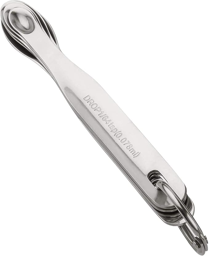 Stainless Steel Mini Measuring Spoons Set - Heavy Duty, 5-Piece Set - For Powders, Supplements, Herbs, Spices, Extracts - Dishwasher-safe - Professional Metal Kitchen Utensils By Morgenhaan