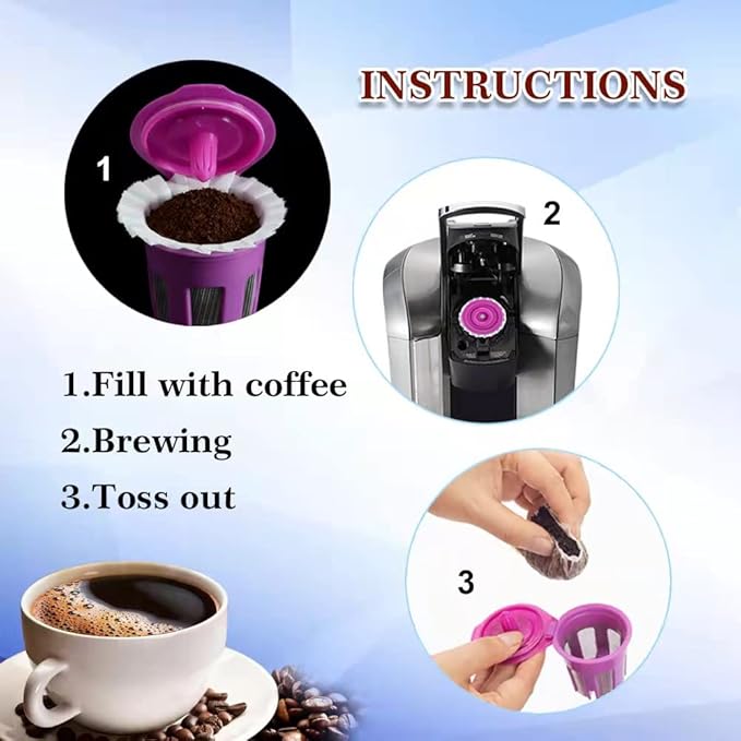 Irmidi Disposable Paper Coffee Filters 200 Count, Compatible with Brewers Single Serve 1.0 and 2.0 Fits All Reusable K Cup