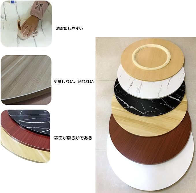 360° Turntable Round Wooden Serving Tray Plate, Smooth Running, Not Easy To Tilt, Large Turntable Lazy Susan For Kitchen, Hotel And Restaurant Tabletop Rotating Serving Plate (Color : White-B, Size