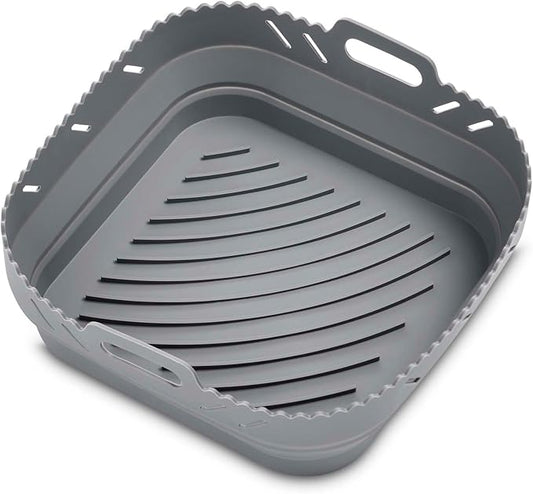 HIC Kitchen Collapsible Square Air Fryer Liner, Reusable, European-Grade Silicone, Fits 5 to 7-Quart Air Fryer Baskets