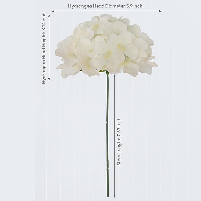Artificial Hydrangea Flowers Bulk 40PCS with Stems Full Fluffy Silk Hydrangea Heads for DIY Floral Arrangements Home Decor Table Centerpieces Small Wedding Bouquets Party Decorations