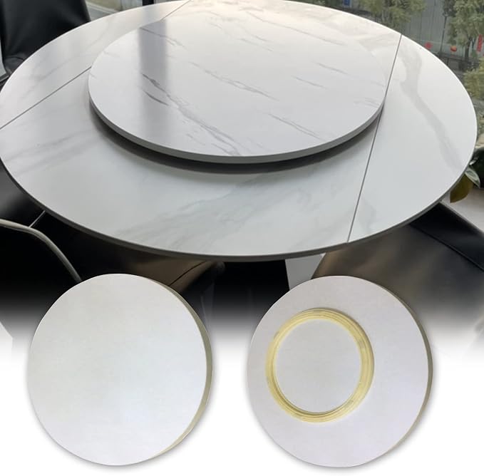 50-100cm Large Turntable Rotating Lazy Susan For Kitchen Dining Table Tabletop, Wooden Round Swivel Tray Smooth Easy To Clean, 360°, For Place Tableware, Partake Of Some Food (Color : White-A, Size