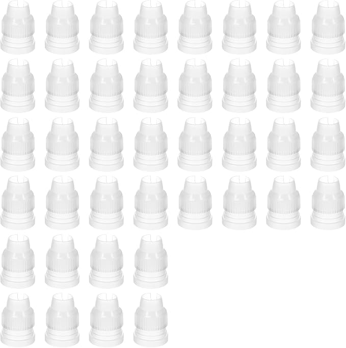 40 PCS Piping Bag Couplers for Icing Nozzles, Plastic Standard Coupler Small Couplers for Piping Bags Cake Decorating Coupler Transparent Tip White Pastry Bag for Icing Nozzle
