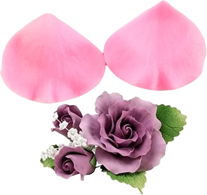 ZiXiang Gumpaste Flower Silicone Veining Mold Rose Veined Fondant Molds Gum Paste Peony Flower Mold Plumeria Daisy Orchid Molds For Sugar Craft Cake Decorating Candy Polymer Clay Set Of 6