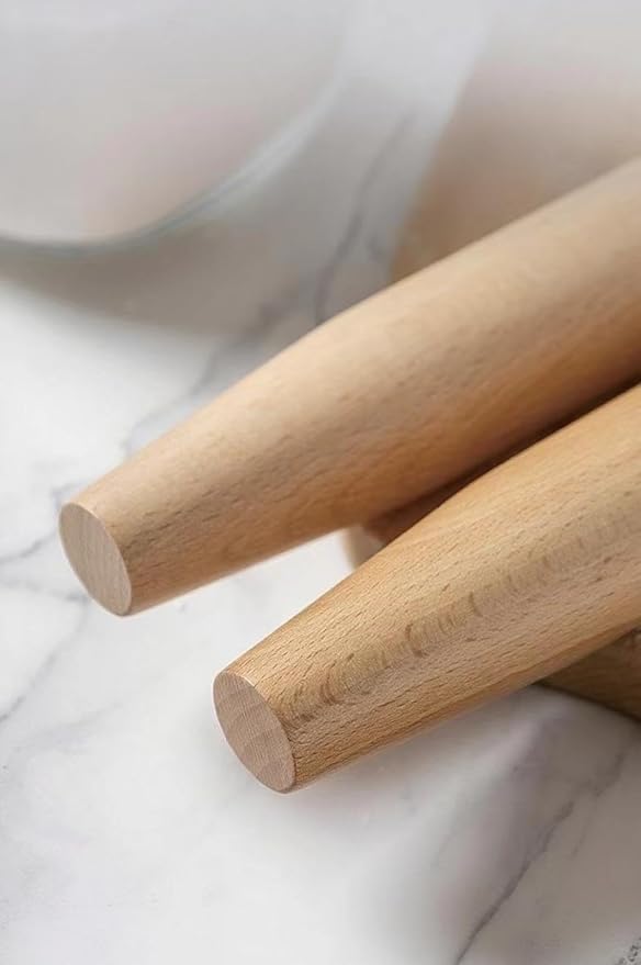 French Rolling Pin,16 Inches Wooden Rolling Pin for Baking,Fondant,Dough Roller for Cookie,Pizza Pie Crust, Pastry, Dough, Essential Kitchen Utensil