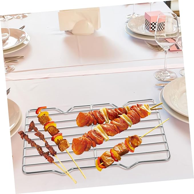 Stainless Steel Baking Cooling Rack Multi Functional Roasting Rack for Bbq Grilling Baking and Cooking for Steaks Vegetables and More