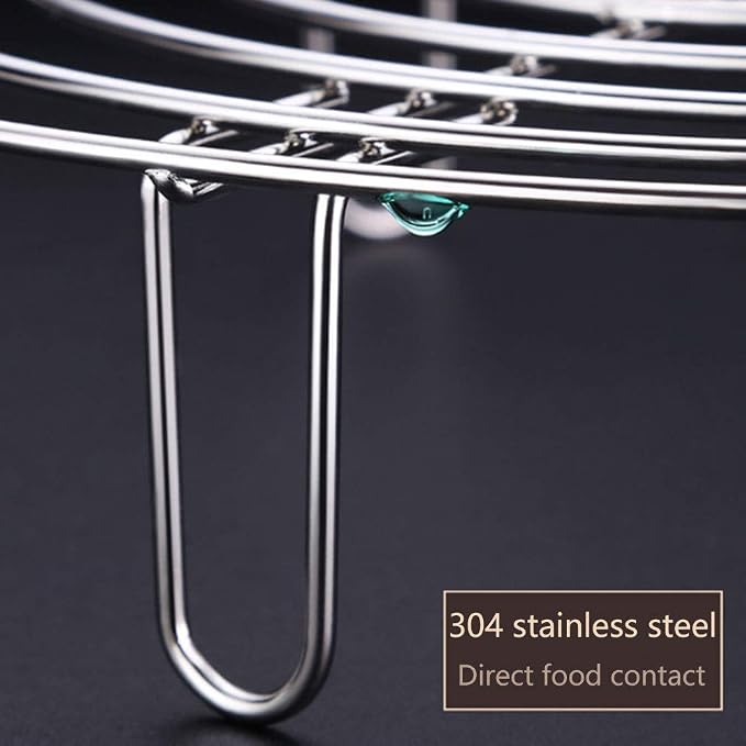 Steam Rack, Stainless Steel Round Steaming Rack Stand, Cooling Rack Trivet, Wire Steamer Kettle Racks Holder, Pot Steamers Insert Food Stand, Cooking Steaming Baking Stand (15.5cm/6.1in)