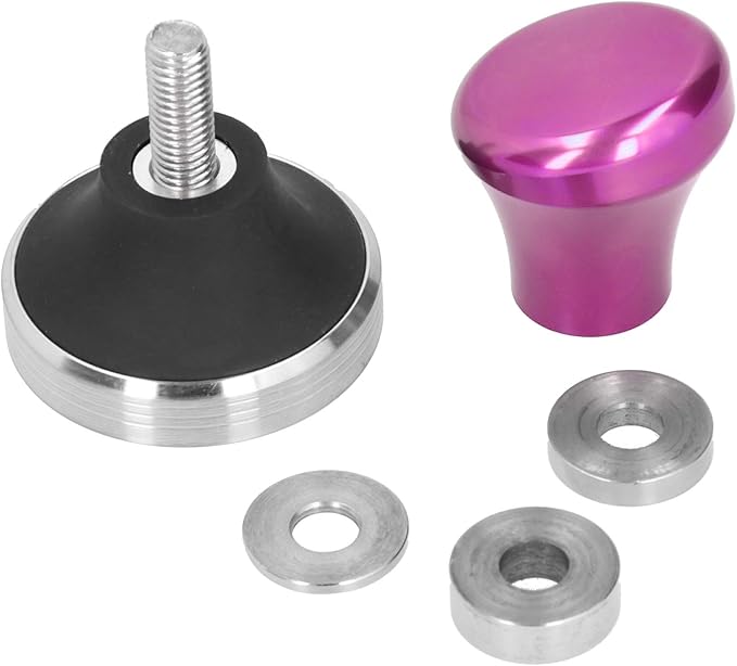 Luqeeg Coffee Tamper, 58mm Flat Metal Espresso Pressure Tamper, Stainless Steel Base Coffee Powder Hammer Espresso Tamper Coffee Tools for Home Coffee Kitchen Espresso Accessories (Rose Red)
