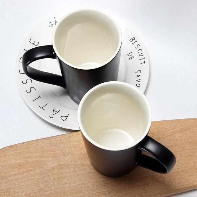 20 Ounces Extra Large Coffee Mug, M007 Plain Tall Big Ceramic Latte Cappuccino Tea Cup with Handle for Dad Men Boss Coworkers,Ideal Mugs for Office Home Daily Use, Black