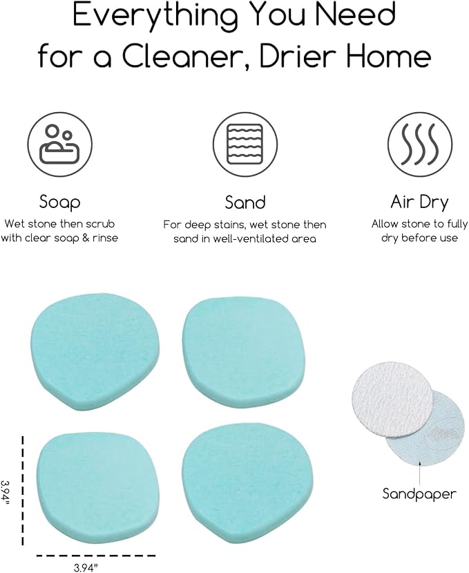 Diatomaceous Earth Coasters,3.9"x3.9", Quick-Dry, Absorbent, Heat-Resistant, Modern Stone Design, Dark Gray, Irregular Shape (2, Green)
