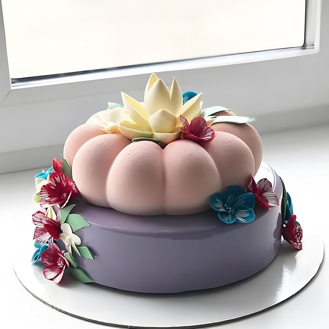 8.3 Inch Ring Cake Pan, Non-stick Silicone Flower Shaped Baking Pan for Pumpkin Cake, Chiffon Cake, French Dessert, Bread, Pastry, Mousse, Brownie, Chocolate