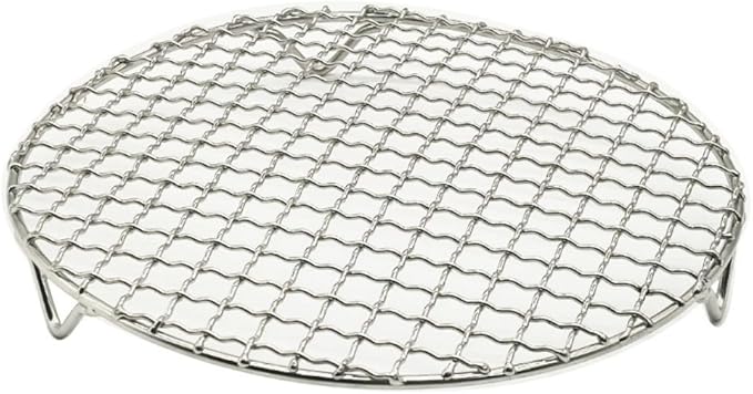 2Pcs Round Stainless Steel Cooling Rack For Baking Sheet Roasting Steaming And BBQ With Strong Support And Rust Resistant Finish For Long Term Use(15cm)