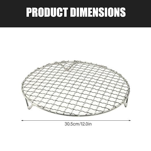 Cooling Rack 12in Round Stainless Steel Steam Rack with Legs Multi Use Oven Safe Grill Air Fryer Canning Baking Roasting for Cooking Kitchen Accessories