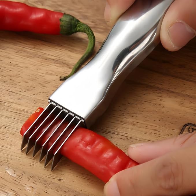 Shred Silk The Knife, 2024 New Stainless Steel Chopped Green Onion Knife, Food Speedy Chopper, Sharp Scallion Shredding Cutter, Kitchen Vegetable Cutter Household Multifunctional Food Slicer(5pcs)