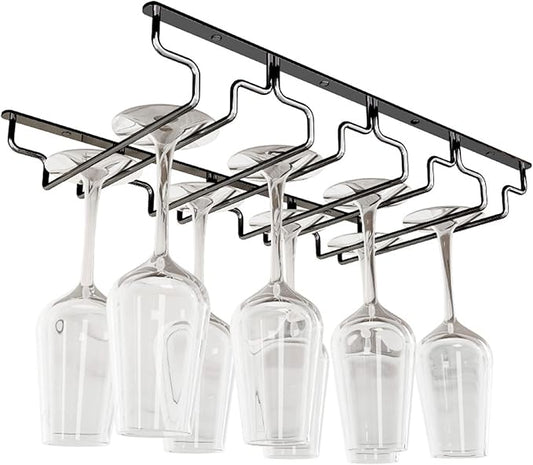 Wine Glass Rack - Under Cabinet Wine Glass Holder Stemware Storage Racks, Hanging Wine Glass Holder for Kitchen Bar Pub (Size : 46x22.5x5.5cm)