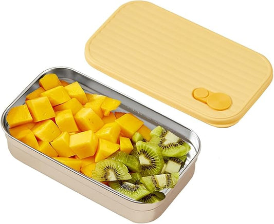 Stainless Steel Snack Container Individual Household Food Container,Reusable Food Storage Snack Condiment Containers with Lids - Food Lunch Meal Prep Box for Travel Camping (One Compartment)