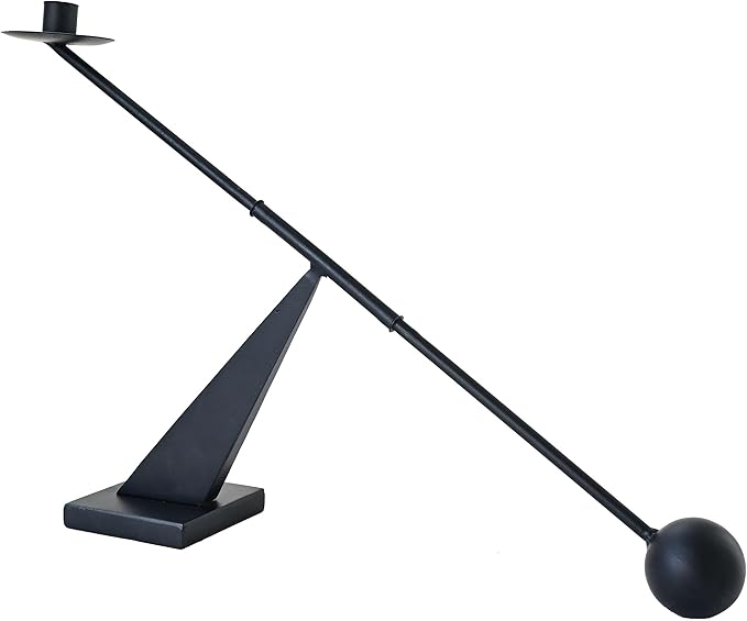 Black Metal Modern Candle Holder Candlestick Holders Decorative Candle Stand, Tapered Candle Holders Home Decoration 19 inch