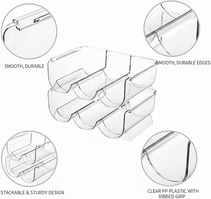 Stackable Cup Organizer Bin, Clear PP Plastic Vertical Storage Container for Kitchen Cabinet and Pantry (1 PC)