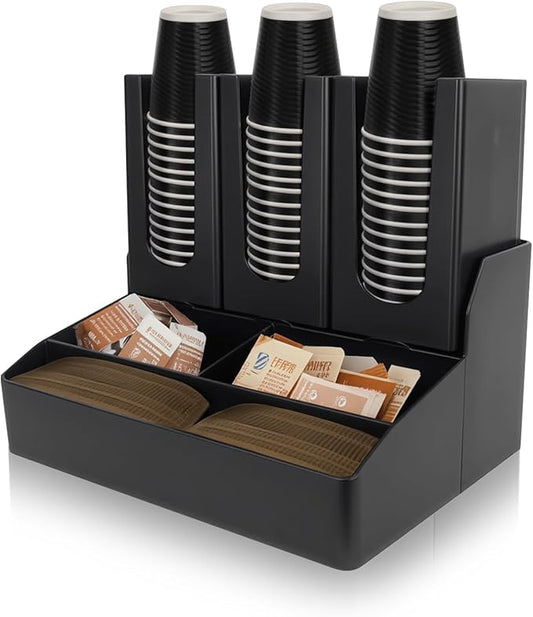 Cup and Lid Holder,Coffee Station Organizer,for Countertop Sugar Packets, Tea Bags, Cup and Lid