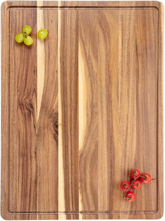 24 Inch XXL Countertop Cutting Boards, Extra Large Chopping Board for Kitchen, Butcher Block Carving Board for BBQ, Turkey, Meat, Large Charcuterie Board with Handles, Juice Groove