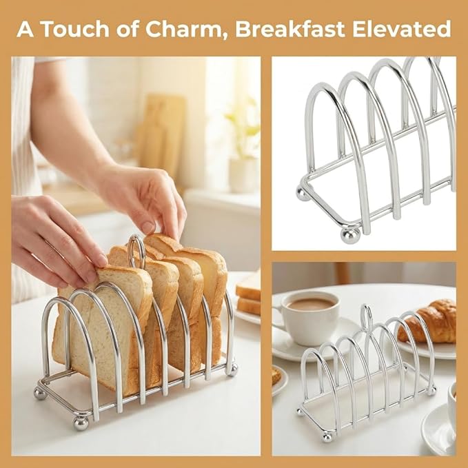 Stainless Steel Bread Rack - Durable Bread Holder for Kitchen Countertop, Vintage Design Baking Cooling Rack, Easy Clean(Style 3)