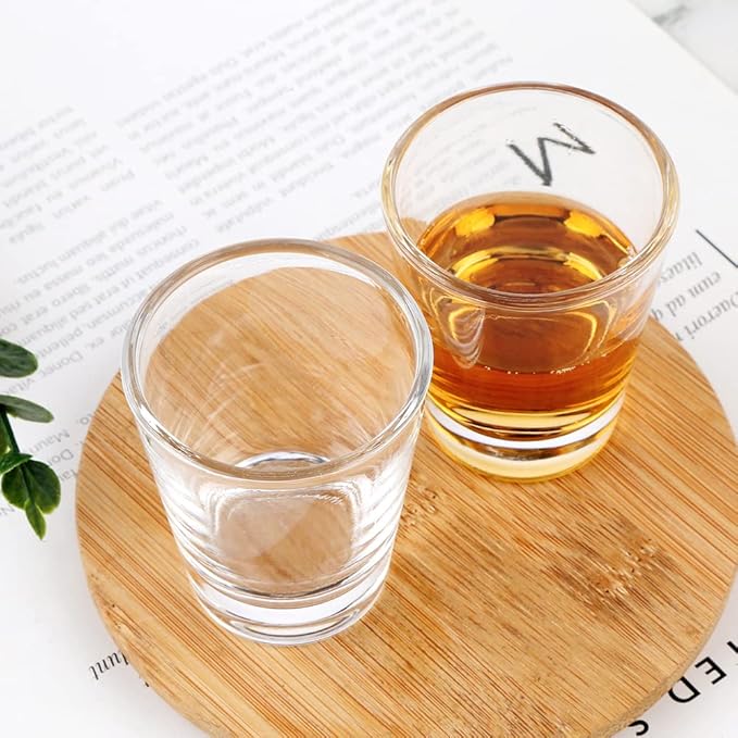Heavy Base Shot Glasses, 1.5 oz Sets of Clear Shot Glass (4 Pack), Measuring Cup for Espresso, Liquid, and Wine - Heavy Glass (Glass, 4Pack)