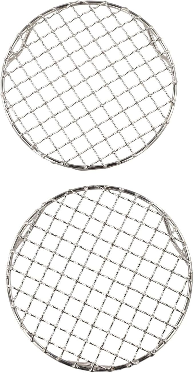 for Round Cooling Rack 2-Pack for Baking and Cooking, for Stainless Steel Wire Grid for Oven, Steamer and BBQ, Easy to Clean, Silver