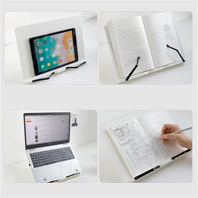 Book Stand Book Holder Tray Multi-Functional Reading Rack Desktop Simple Bookstand Practical Book Holder Wooden Book Clip Cookbook Stand for Kitchen (Size : M)
