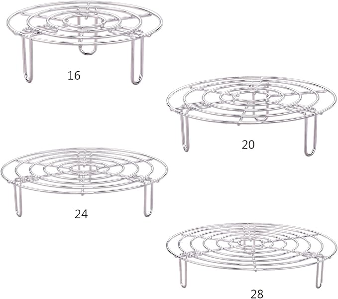 Stainless Steel Circle Roasting Rack 6.3/7.8/9.5/11in Insert Kitchen Cookware Heavy Duty 6.3/7.8/9.5/11in Cooling Racks For Baking Cooking Round