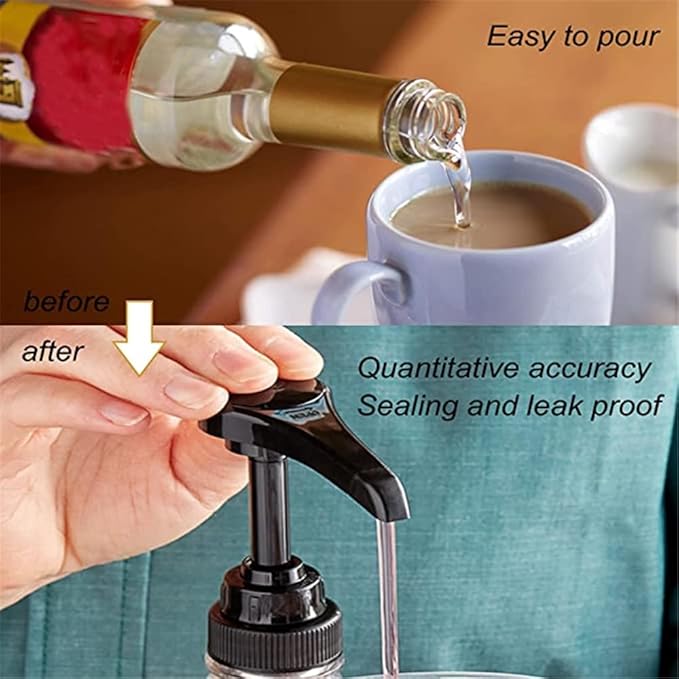Lavandi 8pcs Syrup Pumps,Coffee Syrup Pump Dispenser Fits 750ml-25.4 oz Bottles,Replacement Syrup Bottle Pump Dispenser for Flavorings Creamer (Gold)