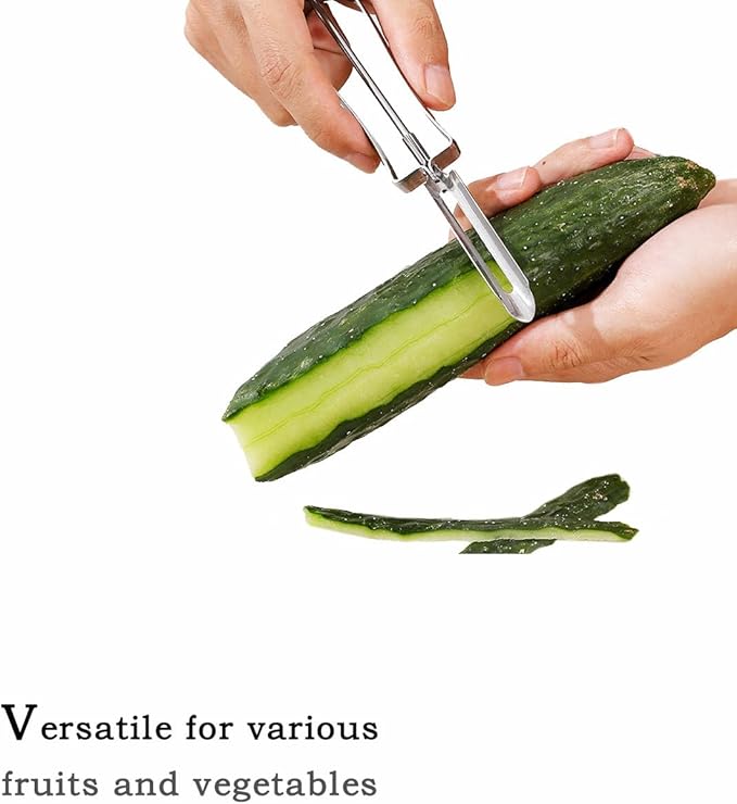 Stainless Steel Vegetable & Fruit Peeler Sharp Blade for Peeling (Potatoes, Apples, Carrots), Ergonomic Non-Slip Handle, Dishwasher Safe Kitchen Tool 2pcs