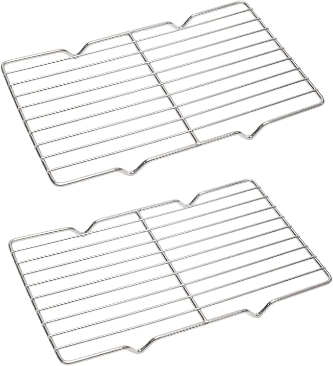 Rectangle Roasting Rack 6.3" x 10.2" Stainless Steel Cooling Rack Oven & Dishwasher Safe Wire Rack for Cooking Baking Roasting Cooling and Grilling Non-Stick Coating Baking Rack