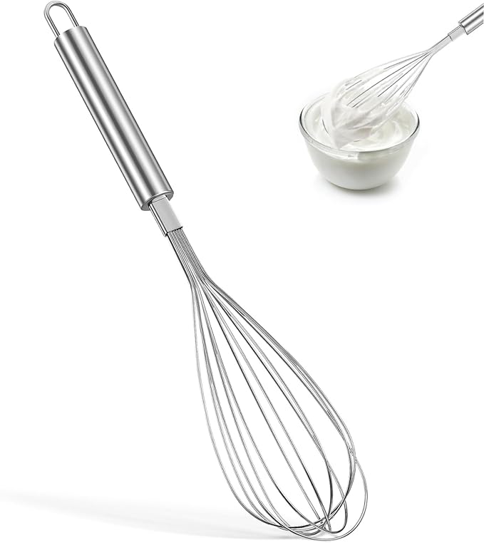 Stainless Steel Balloon Whisk Whisk for Mixing Beating Stirring Lightweight Comfortable Kitchen Utensil for Cooking Baking Easy to Clean Non Slip Design