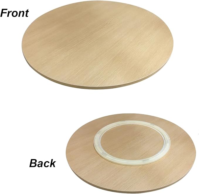Large Round Turntable Wooden Lazy Susan For Dining Table, 6 Colors, 360° Smooth Rotating Serving Plate, Share All Food, Tabletop Swivel Tray For Family Dinner/Hotel/Restaurant (Color : Wood, Size :
