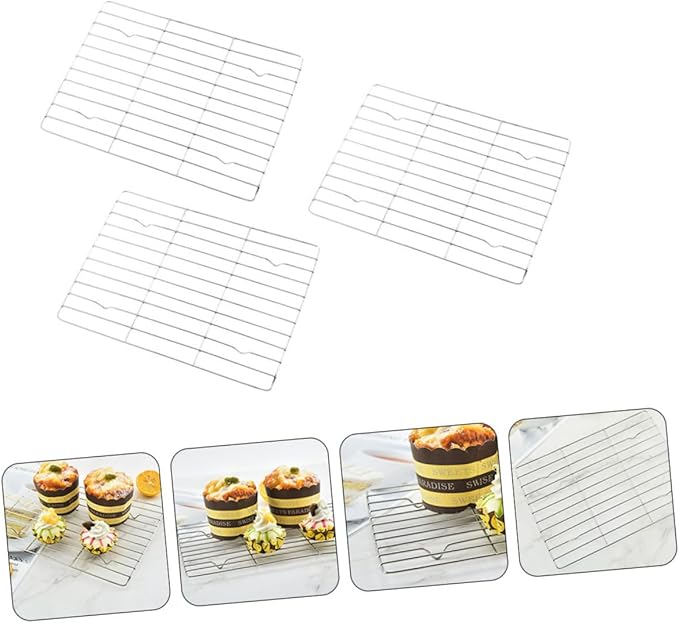 Gatuida 3pcs Cake Baking Cooling Racks Small Stainless Steel Non-stick Pastry Cooler Shelves for Cookies and Bread Cooling in Home Kitchen
