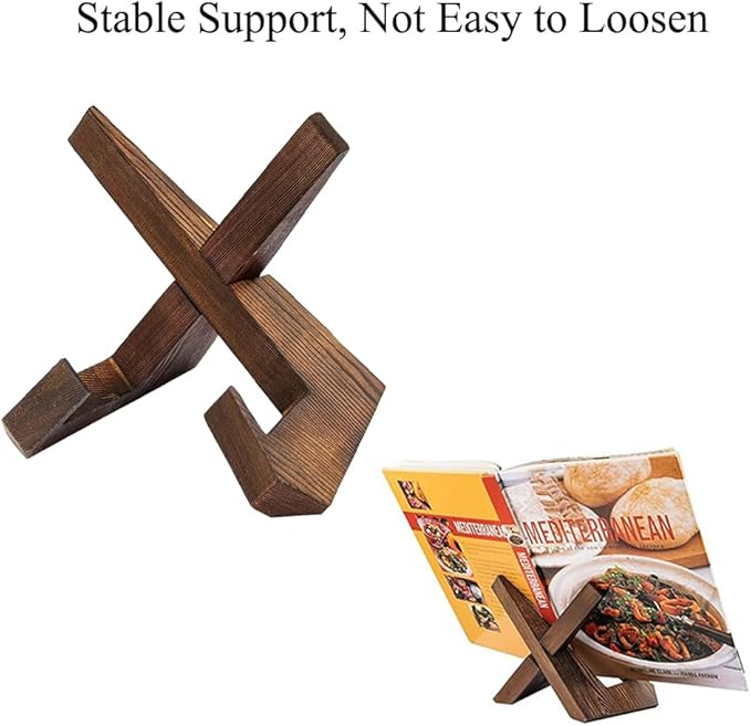 3PCS Recipe Cookbook Stand, Plate Holder Display Stand, 6.5 Inch Wooden Easel Frame Holder, Picture Frame Stand, Restaurant Home Recipes Wooden Book Display Stand, Decorative/414(3)
