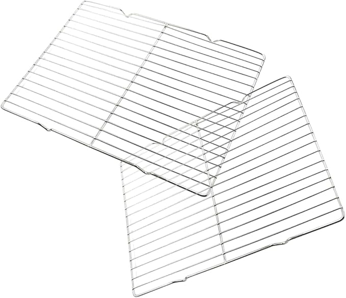 2pcs Easy to Use Wire Rack Cooling Stainless Steel Cooking for Baking Goods and Draining Oils Stainless Steel