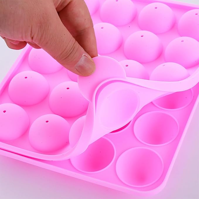 717PCS Cake Pop Molds Kit, Lollipop Cake Pop Maker Set with Cake Pop Stand, Cake Pop Sticks and Wrappers, Decorating Pen, 4 Piping Tips, Measuring Cup
