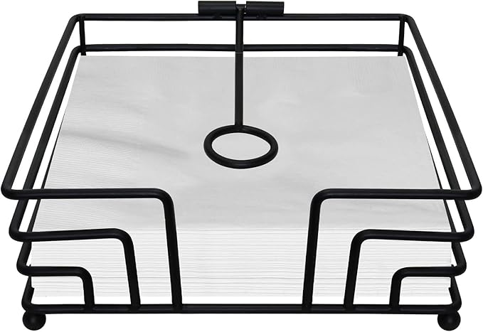 Blue Donuts Wire Collection Napkin Holder – Napkin Holders for Tables, Dining Table Napkin Holders for Kitchen, Flat Napkin Holder, Black