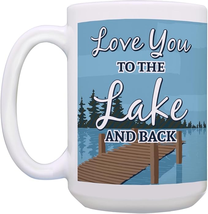ThisWear Lake Themed Gifts Love You to the Lake and Back Couples Coffee Mug Set