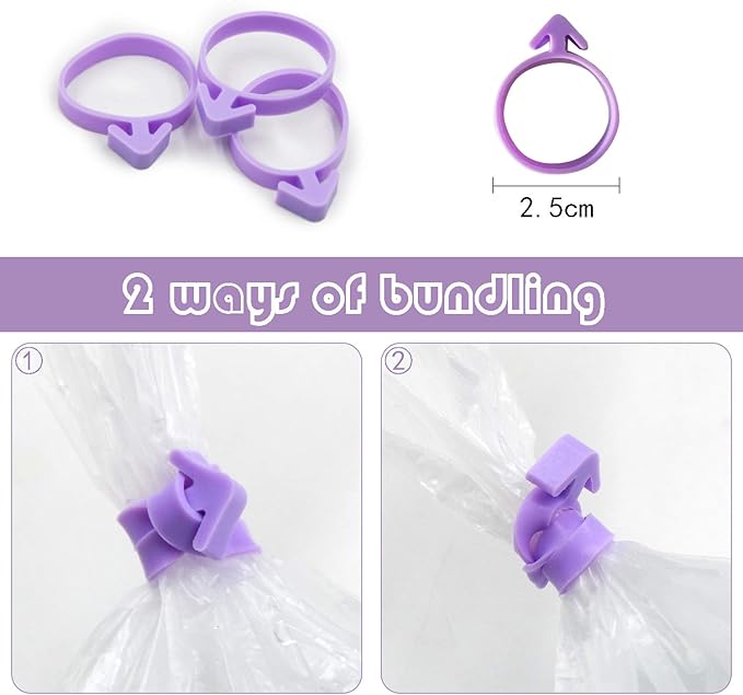 TOSSOW Pastry Bags 100 Pack Disposable Decorating Bags Thickened Piping with 3 Icing Bags Ties Fit for all Sized Tips Kit and Couplers TOSSOW Bakeware Cookies Candy Supplies Tools (12 Inch)