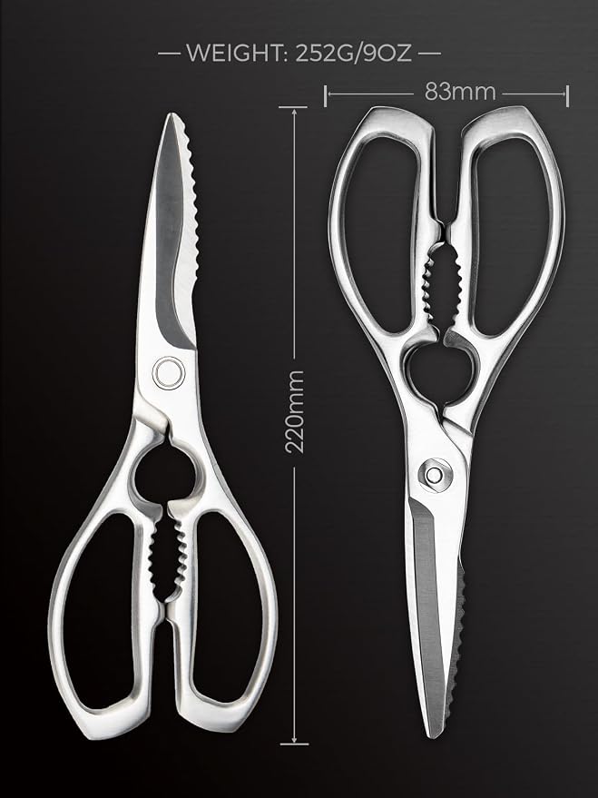 Kitchen Scissors, Forged Stainless Steel Heavy Duty Kitchen Shears, Dishwasher Safe Cooking Scissors for Meat, Poultry & Vegetables