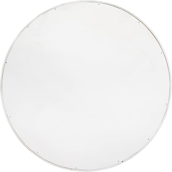 Elegant Designs HG2013-WDR Decorative 13.75'' Round Wood Serving Tray w/Handles, Dream, White Wash Dream