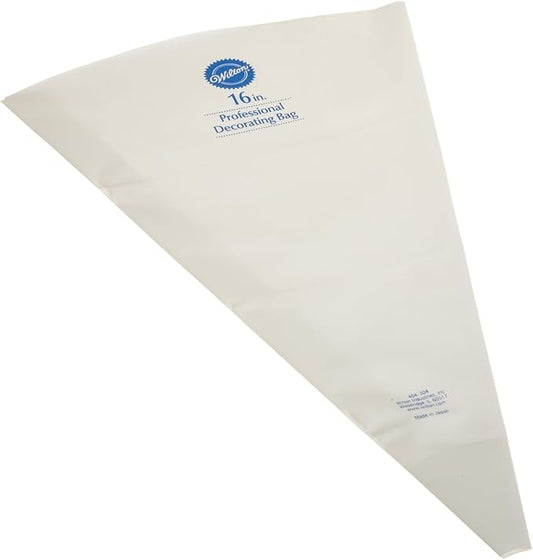Wilton Reusable Featherweight Piping Bag, Large Piping Bags Made Of Durable Coated Polyester, White Piping Bags For Cake Decorating, 16 Inch